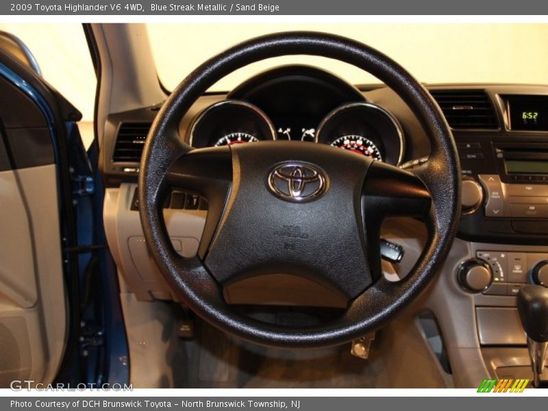 Blue Streak Metallic / Sand Beige 2009 Toyota Highlander V6 4WD