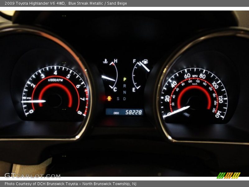 Blue Streak Metallic / Sand Beige 2009 Toyota Highlander V6 4WD