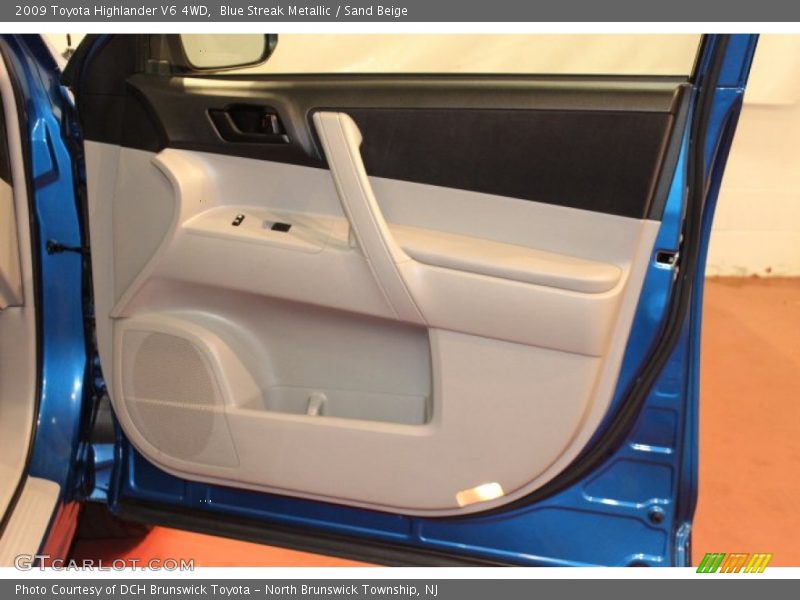 Blue Streak Metallic / Sand Beige 2009 Toyota Highlander V6 4WD