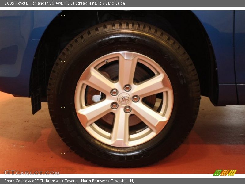 Blue Streak Metallic / Sand Beige 2009 Toyota Highlander V6 4WD