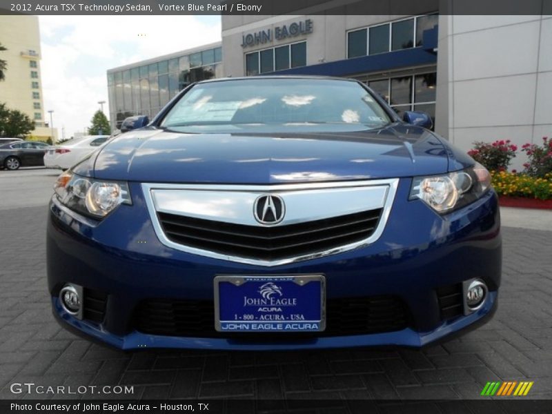 Vortex Blue Pearl / Ebony 2012 Acura TSX Technology Sedan