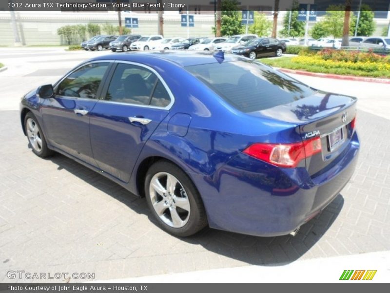 Vortex Blue Pearl / Ebony 2012 Acura TSX Technology Sedan