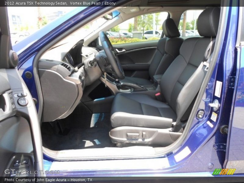 Vortex Blue Pearl / Ebony 2012 Acura TSX Technology Sedan