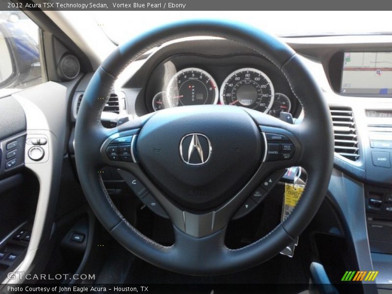 Vortex Blue Pearl / Ebony 2012 Acura TSX Technology Sedan