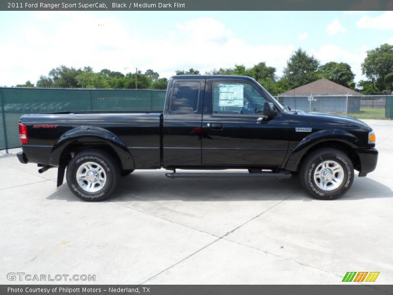 Black / Medium Dark Flint 2011 Ford Ranger Sport SuperCab
