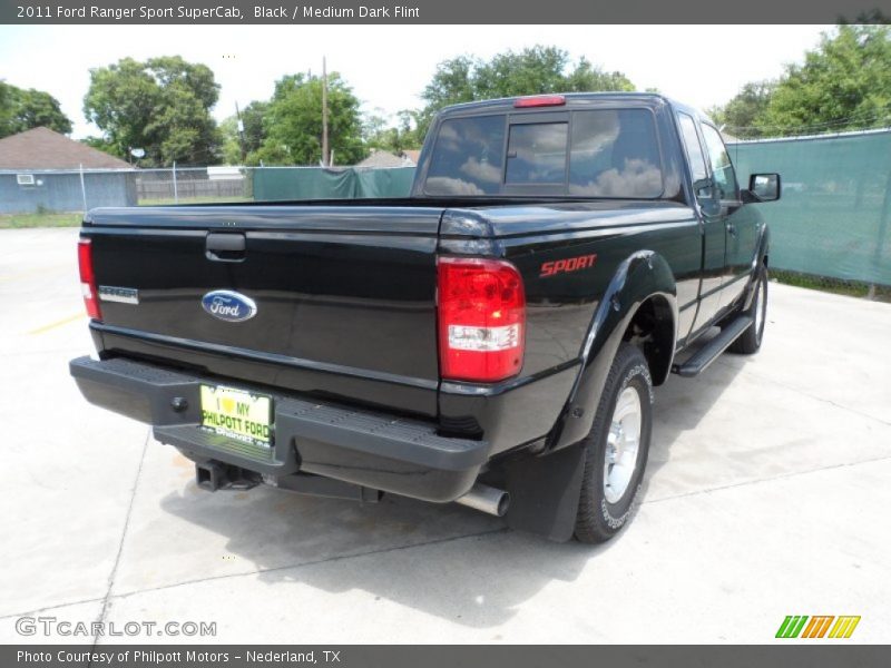 Black / Medium Dark Flint 2011 Ford Ranger Sport SuperCab