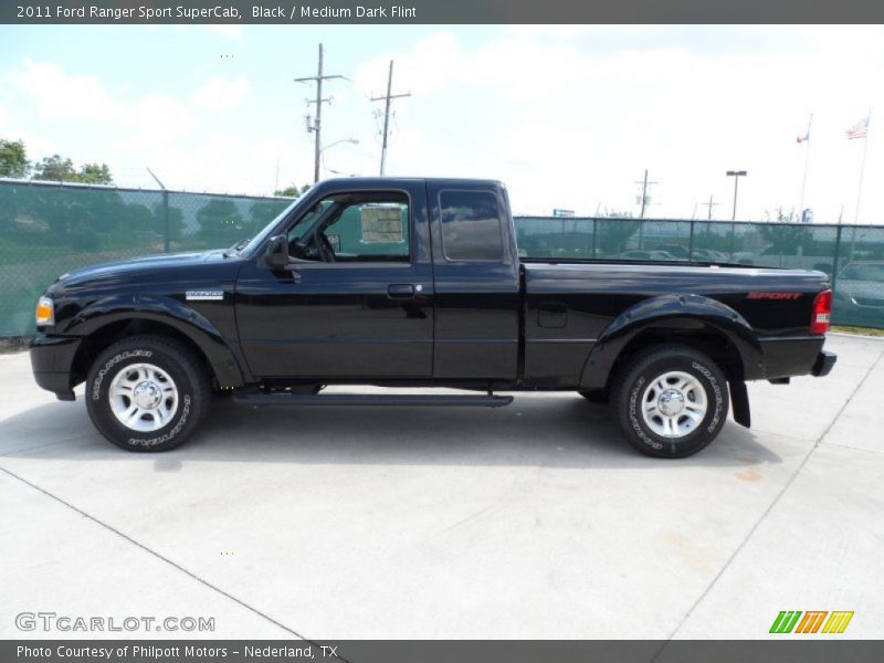 Black / Medium Dark Flint 2011 Ford Ranger Sport SuperCab
