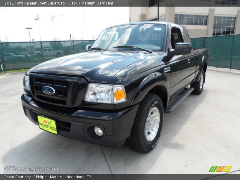 Black / Medium Dark Flint 2011 Ford Ranger Sport SuperCab