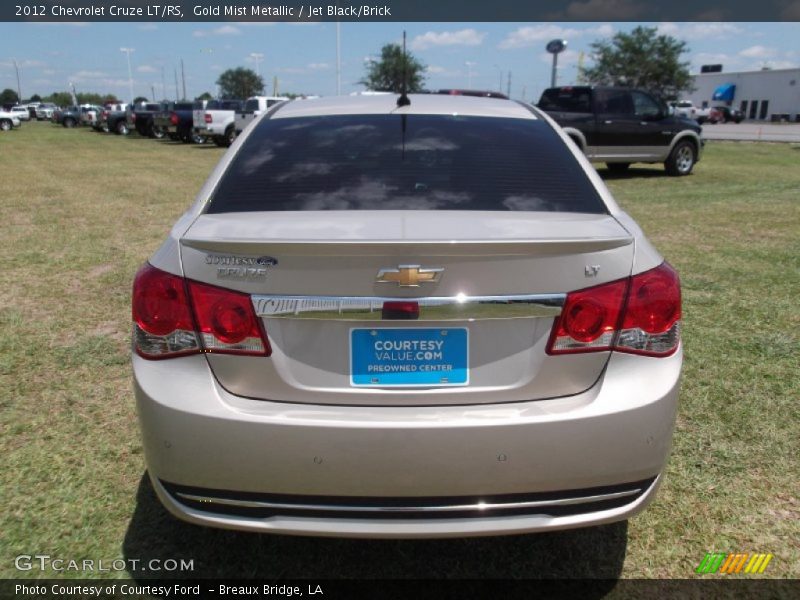 Gold Mist Metallic / Jet Black/Brick 2012 Chevrolet Cruze LT/RS