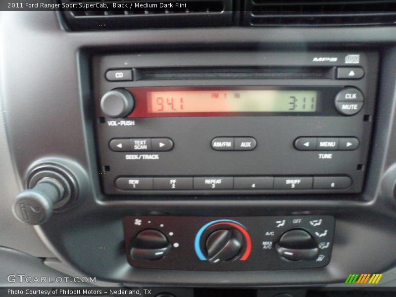 Black / Medium Dark Flint 2011 Ford Ranger Sport SuperCab