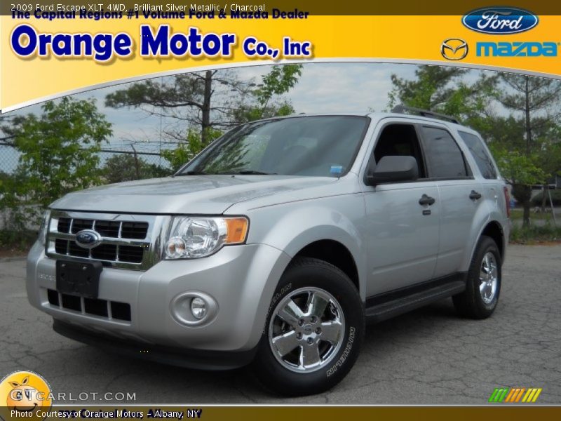 Brilliant Silver Metallic / Charcoal 2009 Ford Escape XLT 4WD