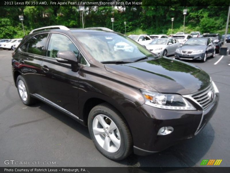 Fire Agate Pearl / Parchment/Espresso Birds Eye Maple 2013 Lexus RX 350 AWD