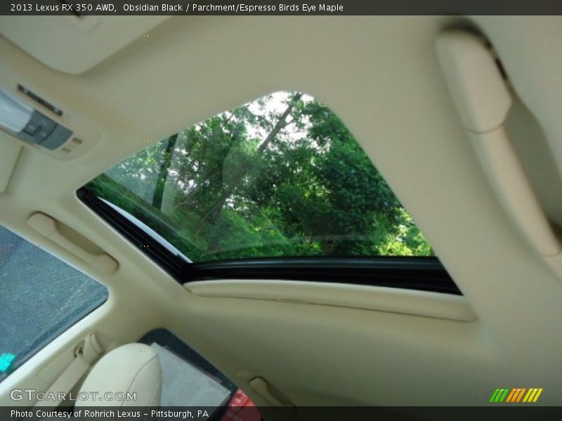 Obsidian Black / Parchment/Espresso Birds Eye Maple 2013 Lexus RX 350 AWD