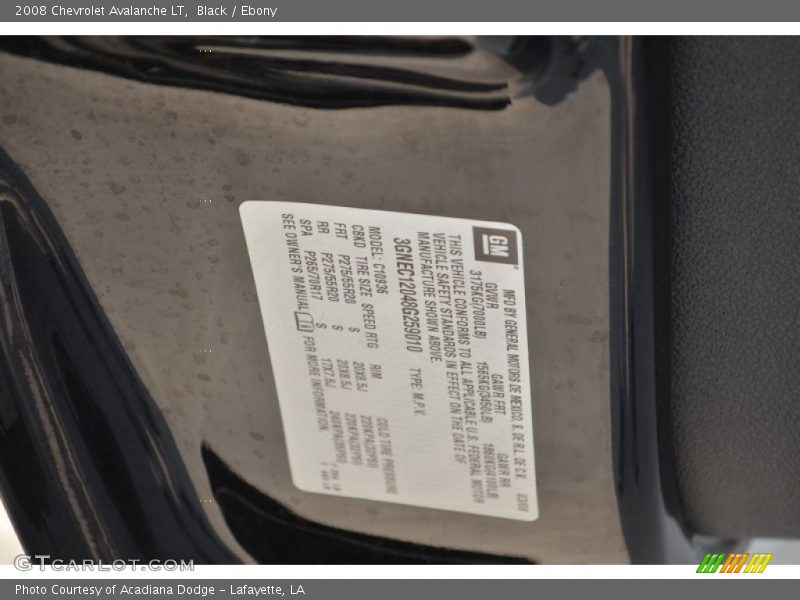 Black / Ebony 2008 Chevrolet Avalanche LT