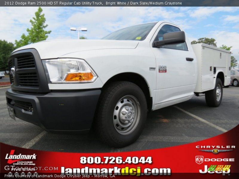 Bright White / Dark Slate/Medium Graystone 2012 Dodge Ram 2500 HD ST Regular Cab Utility Truck