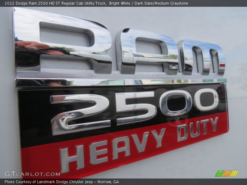 Bright White / Dark Slate/Medium Graystone 2012 Dodge Ram 2500 HD ST Regular Cab Utility Truck