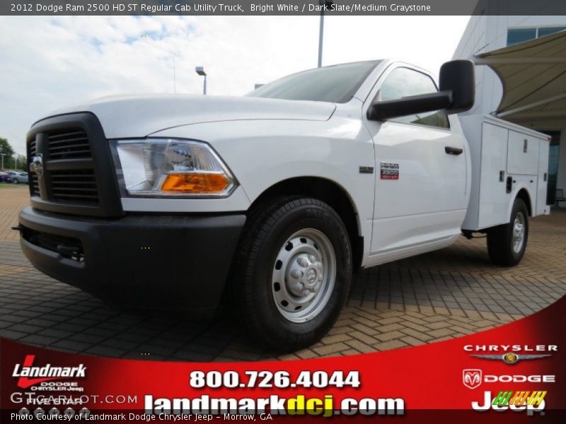 Bright White / Dark Slate/Medium Graystone 2012 Dodge Ram 2500 HD ST Regular Cab Utility Truck