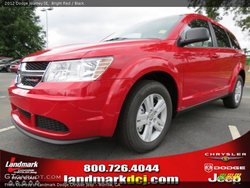 Bright Red / Black 2012 Dodge Journey SE