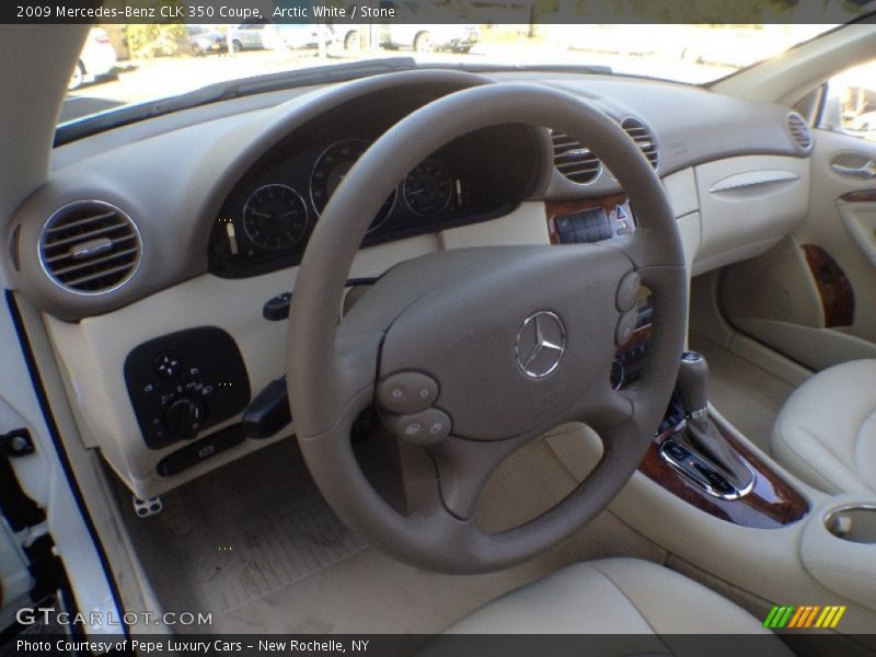 Arctic White / Stone 2009 Mercedes-Benz CLK 350 Coupe