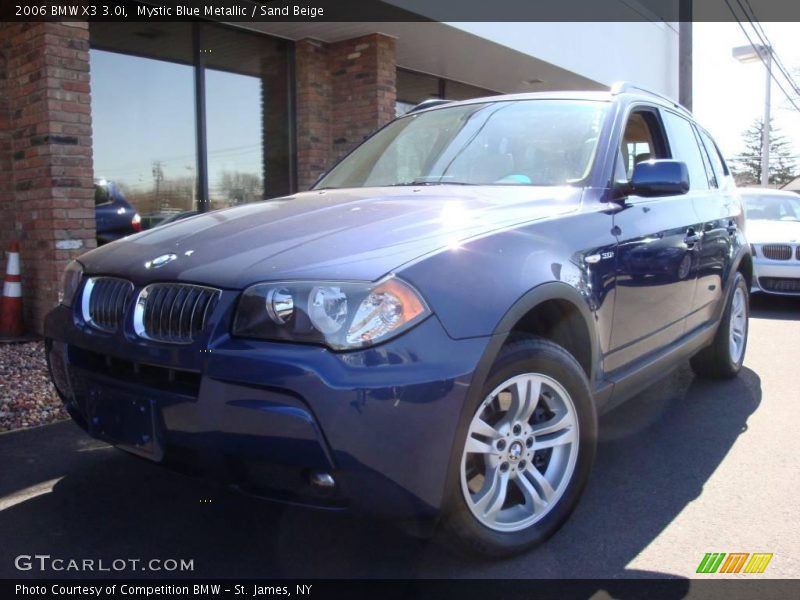 Mystic Blue Metallic / Sand Beige 2006 BMW X3 3.0i