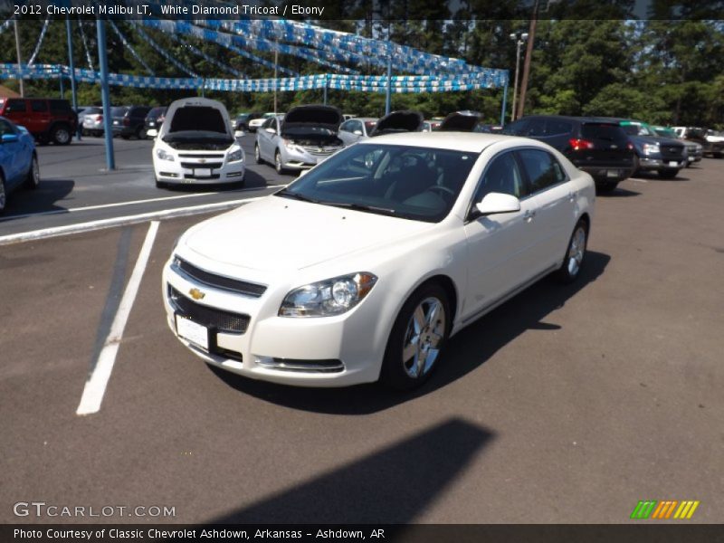 White Diamond Tricoat / Ebony 2012 Chevrolet Malibu LT