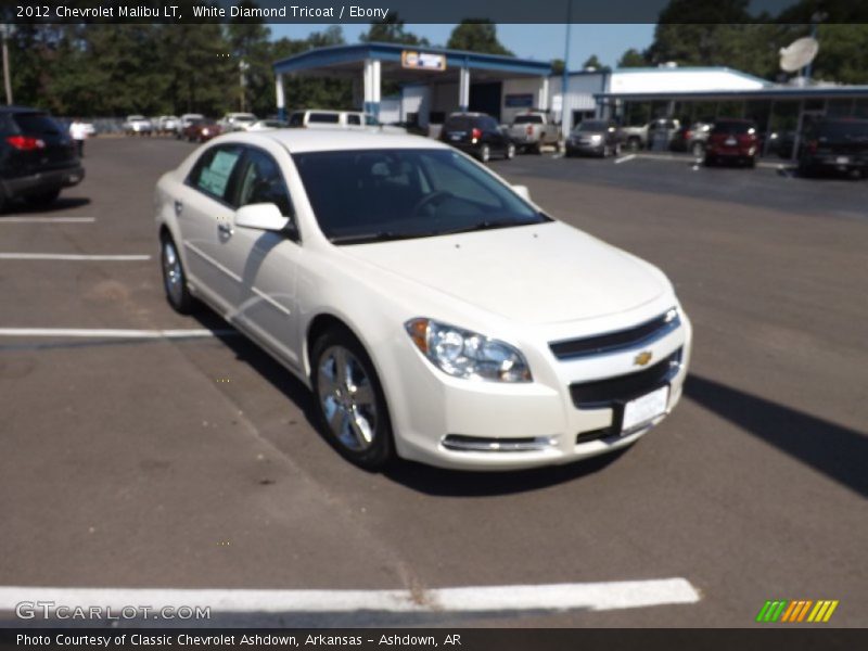 White Diamond Tricoat / Ebony 2012 Chevrolet Malibu LT