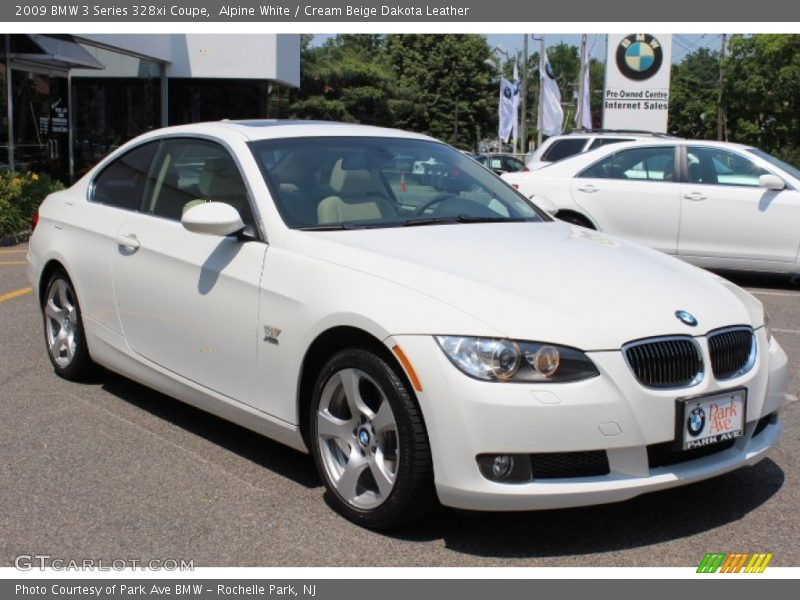 Alpine White / Cream Beige Dakota Leather 2009 BMW 3 Series 328xi Coupe