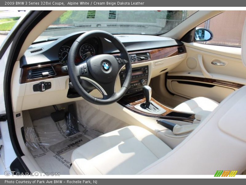 Alpine White / Cream Beige Dakota Leather 2009 BMW 3 Series 328xi Coupe