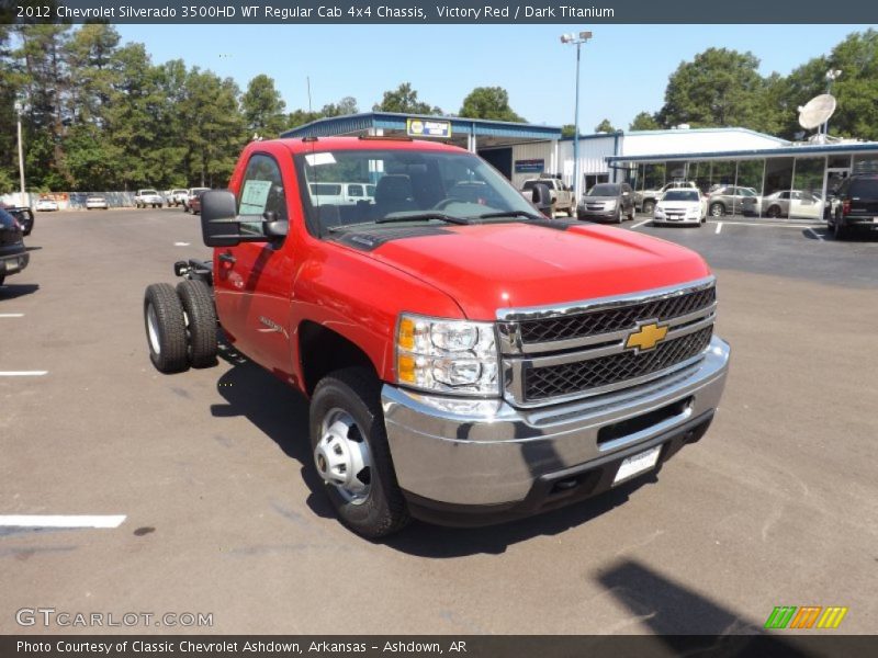 Victory Red / Dark Titanium 2012 Chevrolet Silverado 3500HD WT Regular Cab 4x4 Chassis