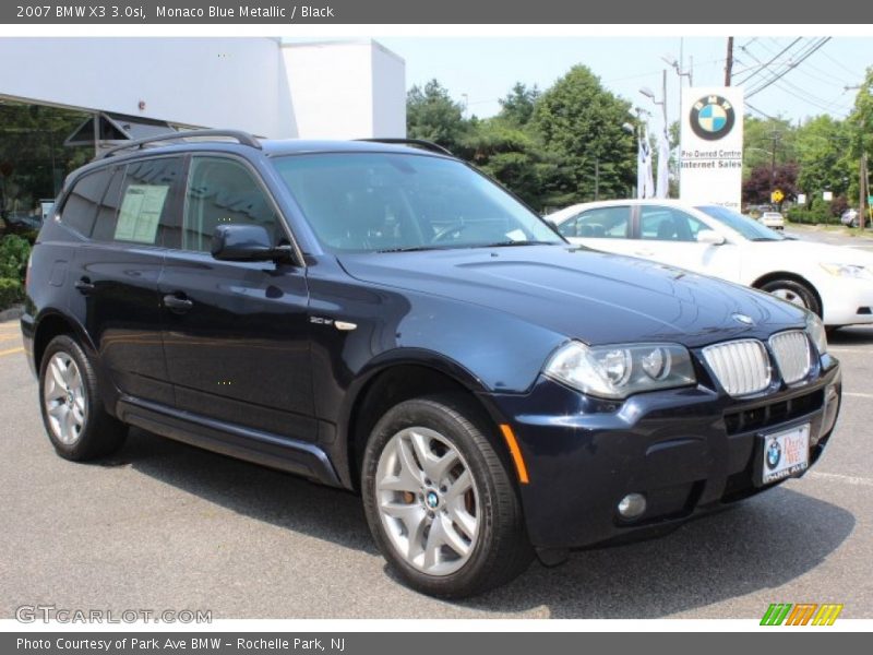 Monaco Blue Metallic / Black 2007 BMW X3 3.0si