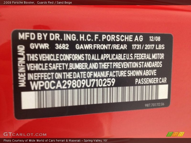Guards Red / Sand Beige 2009 Porsche Boxster