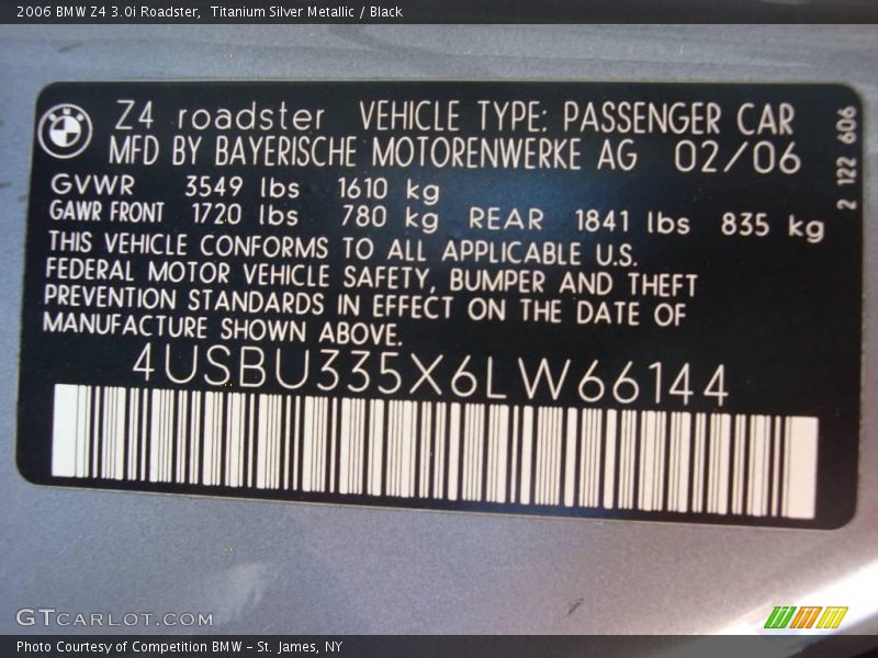 Titanium Silver Metallic / Black 2006 BMW Z4 3.0i Roadster