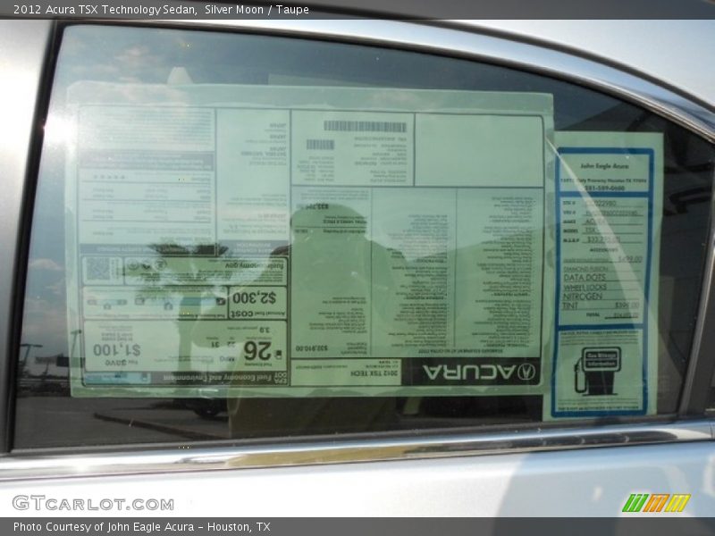 Silver Moon / Taupe 2012 Acura TSX Technology Sedan