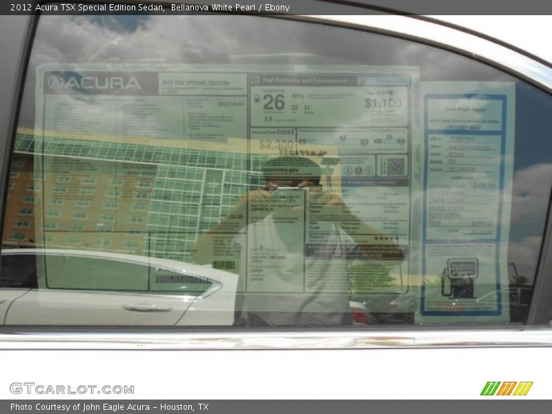 Bellanova White Pearl / Ebony 2012 Acura TSX Special Edition Sedan