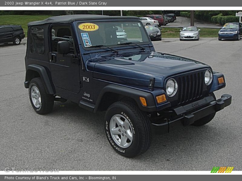 Patriot Blue / Dark Slate Gray 2003 Jeep Wrangler X 4x4