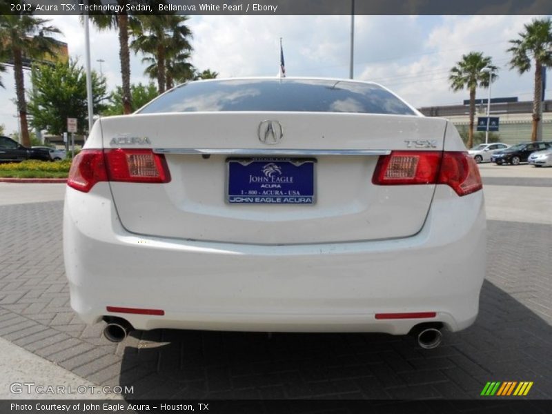 Bellanova White Pearl / Ebony 2012 Acura TSX Technology Sedan