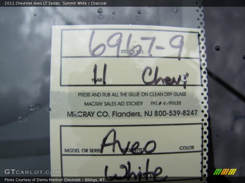 Summit White / Charcoal 2011 Chevrolet Aveo LT Sedan