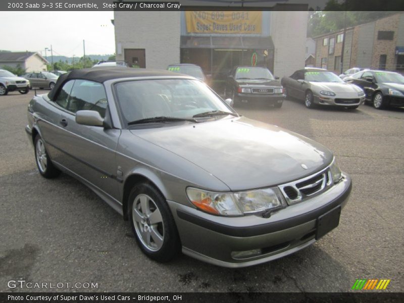 Steel Gray / Charcoal Gray 2002 Saab 9-3 SE Convertible