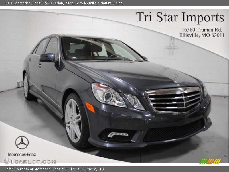 Steel Grey Metallic / Natural Beige 2010 Mercedes-Benz E 550 Sedan