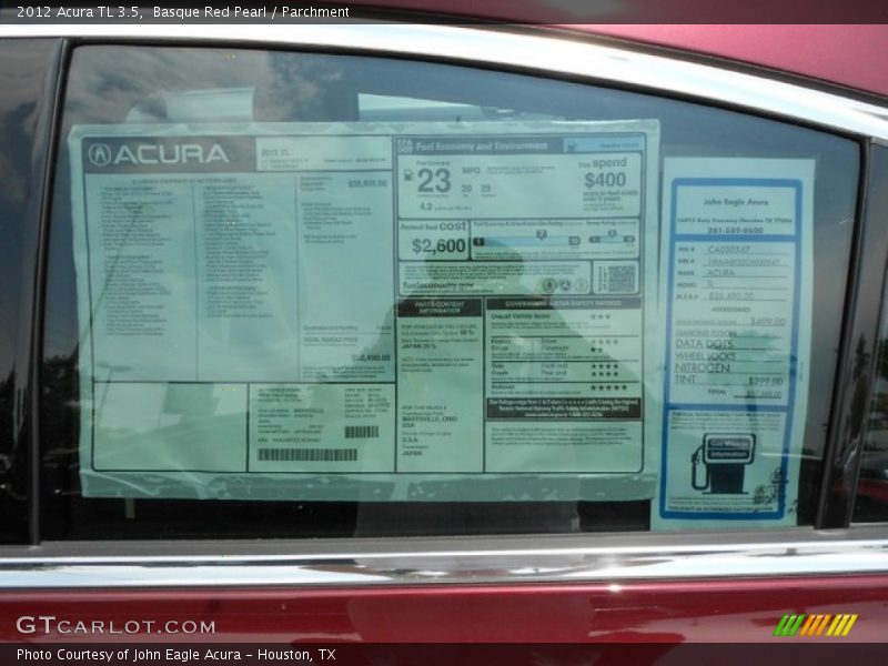Basque Red Pearl / Parchment 2012 Acura TL 3.5
