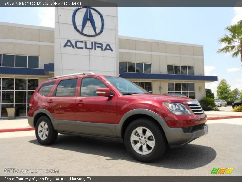 Spicy Red / Beige 2009 Kia Borrego LX V6