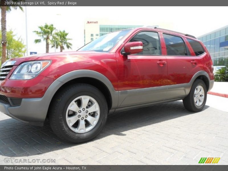 Spicy Red / Beige 2009 Kia Borrego LX V6