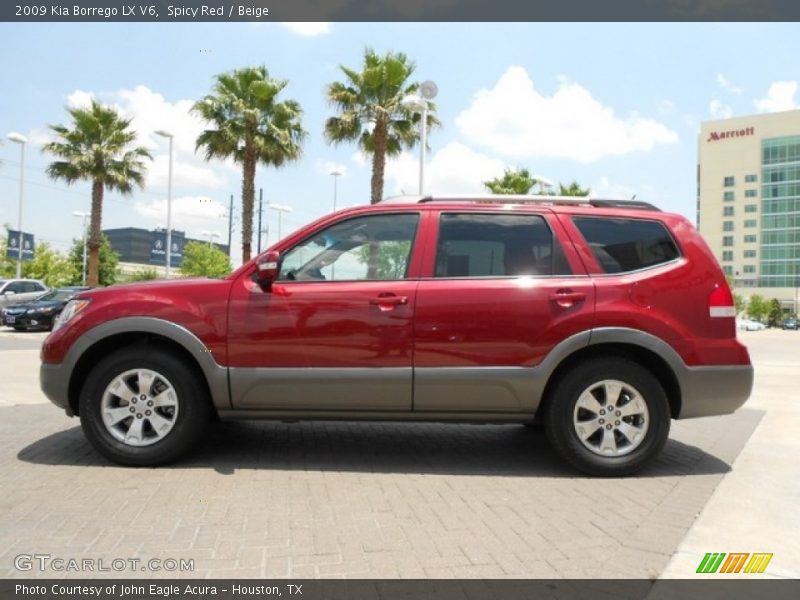 Spicy Red / Beige 2009 Kia Borrego LX V6