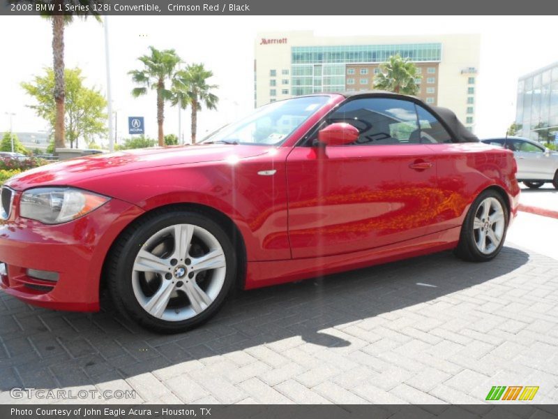 Crimson Red / Black 2008 BMW 1 Series 128i Convertible