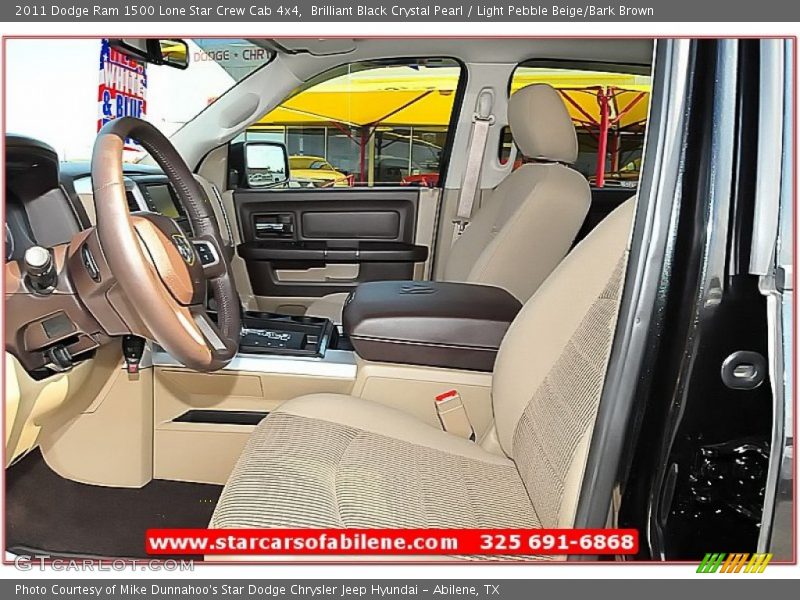 Brilliant Black Crystal Pearl / Light Pebble Beige/Bark Brown 2011 Dodge Ram 1500 Lone Star Crew Cab 4x4