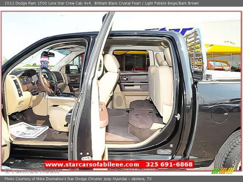 Brilliant Black Crystal Pearl / Light Pebble Beige/Bark Brown 2011 Dodge Ram 1500 Lone Star Crew Cab 4x4