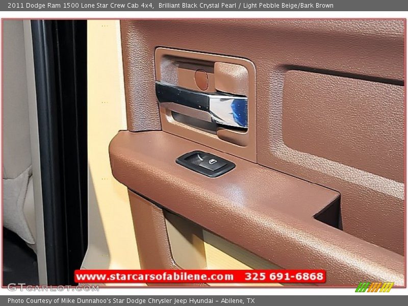 Brilliant Black Crystal Pearl / Light Pebble Beige/Bark Brown 2011 Dodge Ram 1500 Lone Star Crew Cab 4x4
