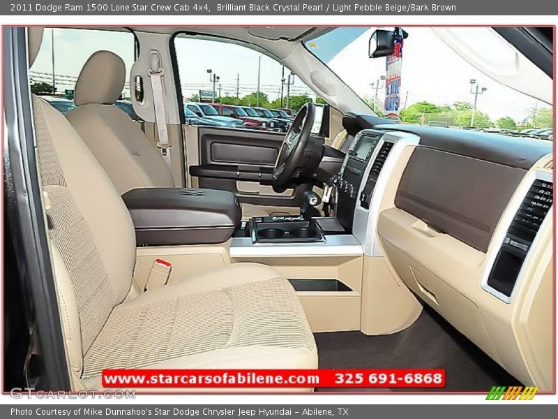 Brilliant Black Crystal Pearl / Light Pebble Beige/Bark Brown 2011 Dodge Ram 1500 Lone Star Crew Cab 4x4