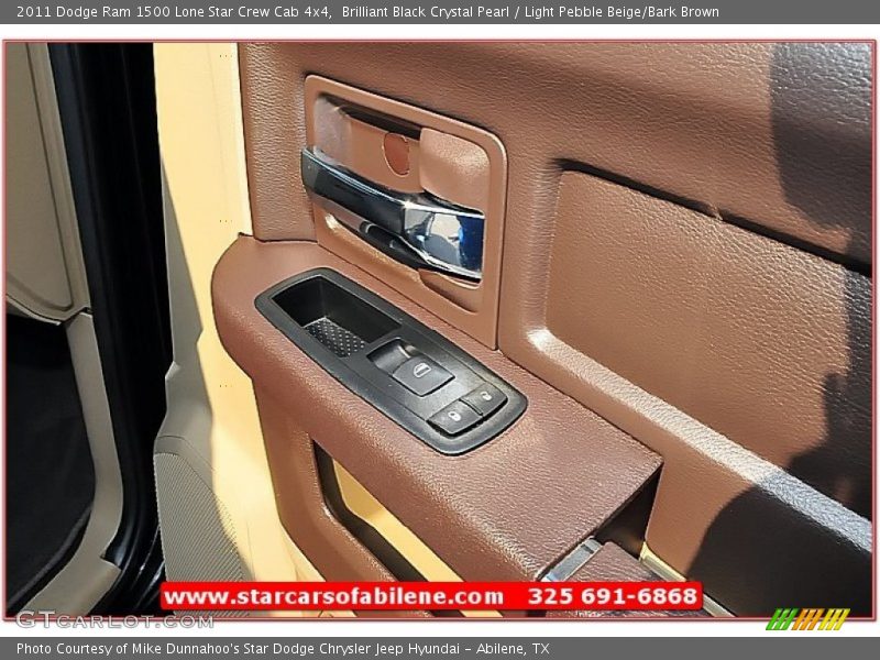 Brilliant Black Crystal Pearl / Light Pebble Beige/Bark Brown 2011 Dodge Ram 1500 Lone Star Crew Cab 4x4