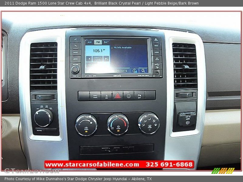 Brilliant Black Crystal Pearl / Light Pebble Beige/Bark Brown 2011 Dodge Ram 1500 Lone Star Crew Cab 4x4